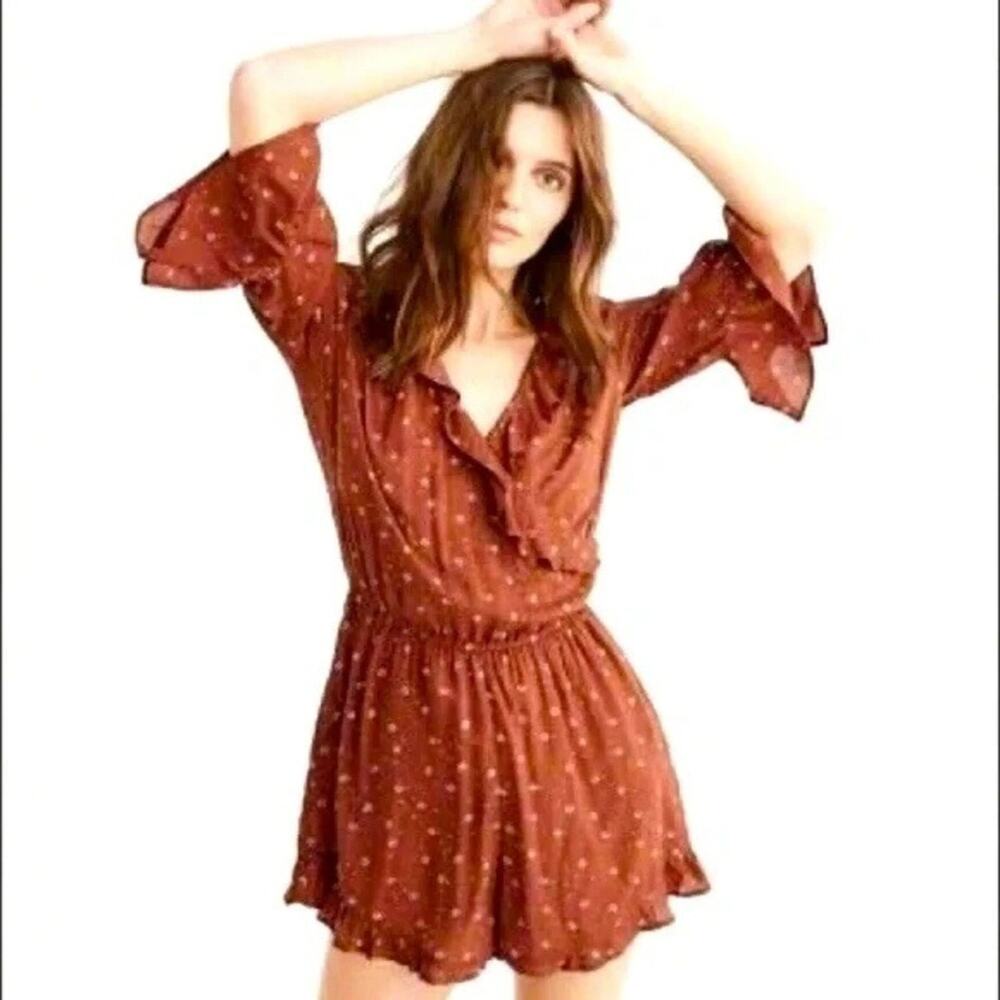 Abercrombie & Fitch Rust Printed Romper Size XS